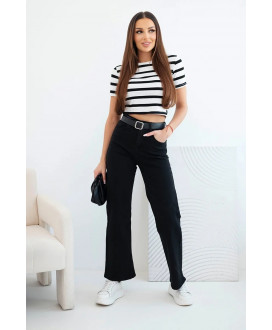 Dámske džínsy s rovnou nohavicou a pásom