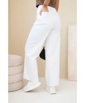 Dámske džínsy so širokými nohavicami a vysokým pásom