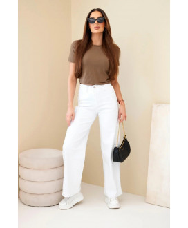 Dámske džínsy so širokými nohavicami a vysokým pásom