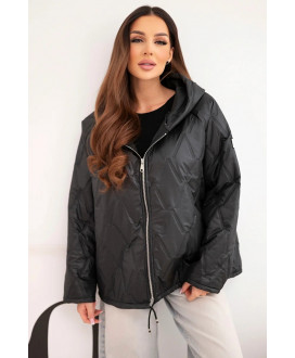 Dámska jarná prešívaná bunda s kapucňou