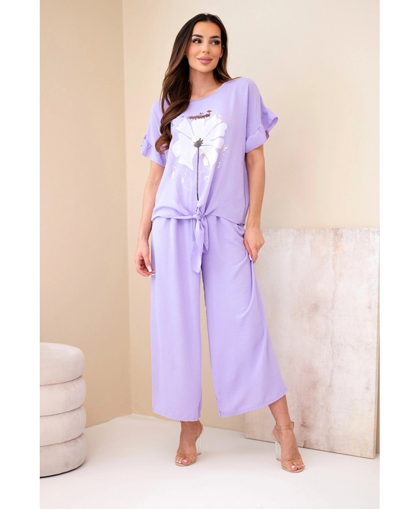 Dámsky viskózový komplet s blúzkou