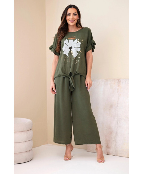 Dámsky viskózový komplet s blúzkou