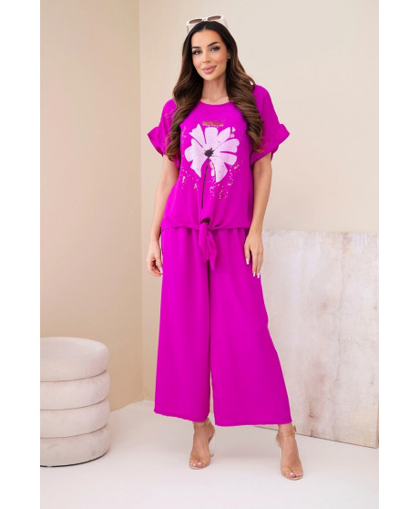 Dámsky viskózový komplet s blúzkou