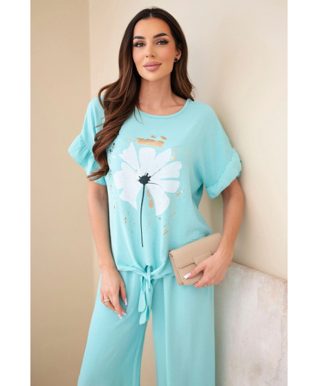 Dámsky viskózový komplet s blúzkou