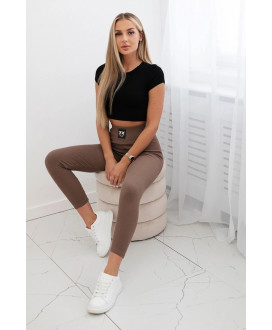 Rebrované legíny s vysokým pásom