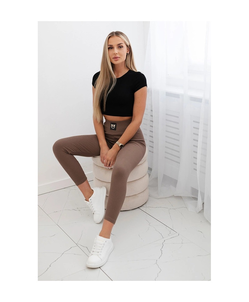 Rebrované legíny s vysokým pásom